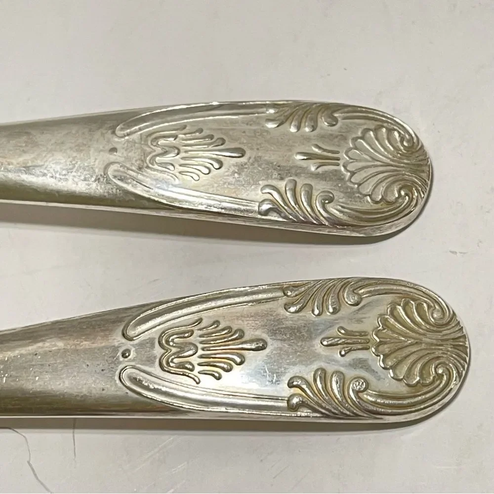 Vintage Silver Plate Salad Serving Utensils Set 9